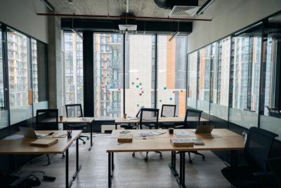 Interior of modern business office with ergonomic furniture
